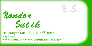 nandor sulik business card